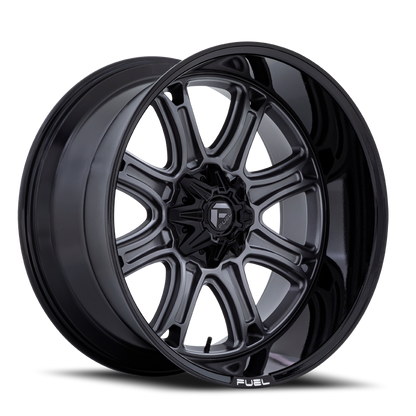 Aluminum 20X10 Darkstar FC853AB Matte Gunmetal Gray/Black Lip Fuel Off Road Wheels-24