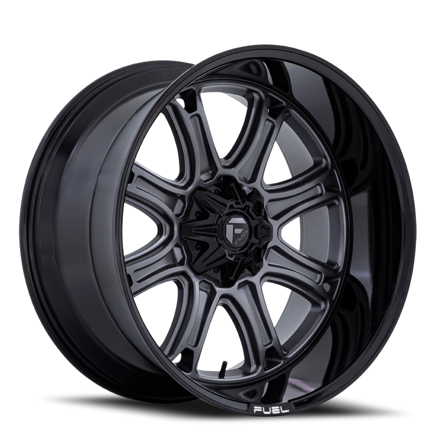 Aluminum 20X10 Darkstar FC853AB Matte Gunmetal Gray/Black Lip Fuel Off Road Wheels-9