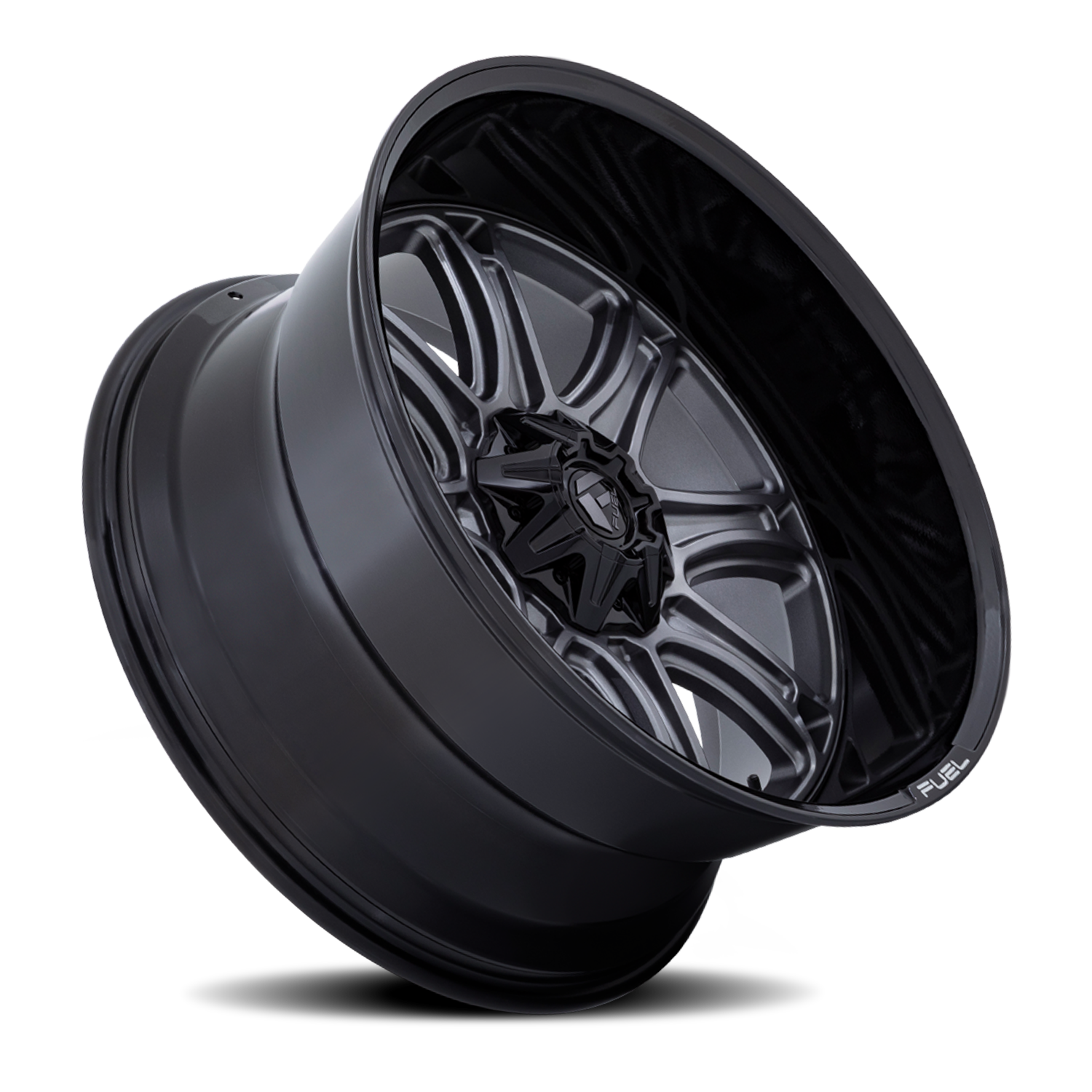 Aluminum 20X10 Darkstar FC853AB Matte Gunmetal Gray/Black Lip Fuel Off Road Wheels-4