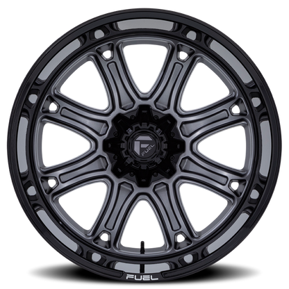 Aluminum 20X10 Darkstar FC853AB Matte Gunmetal Gray/Black Lip Fuel Off Road Wheels-5