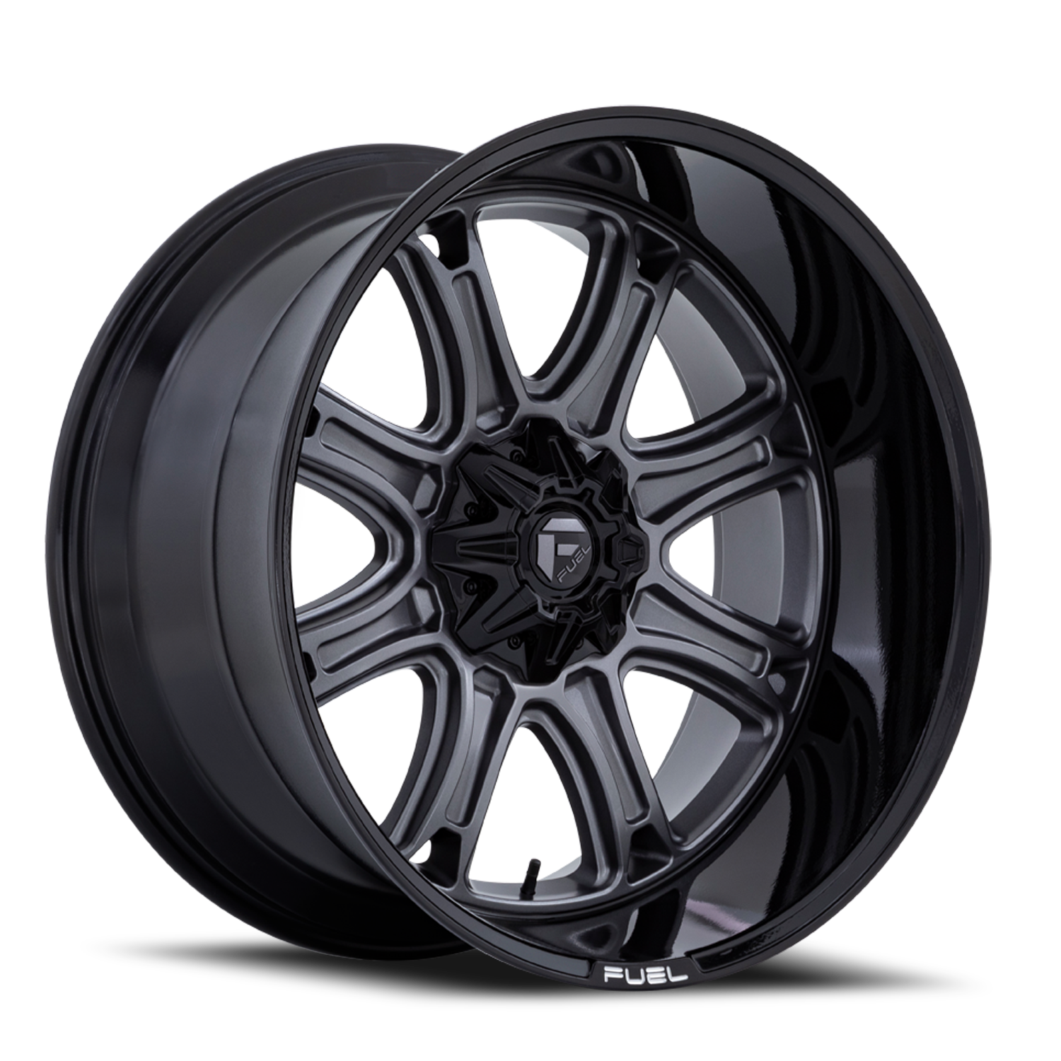 Aluminum 20X10 Darkstar FC853AB Matte Gunmetal Gray/Black Lip Fuel Off Road Wheels