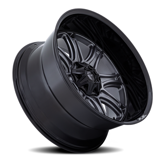 Aluminum 20X9 Darkstar FC853AB Matte Gunmetal Gray/Black Lip Fuel Off Road Wheels-1