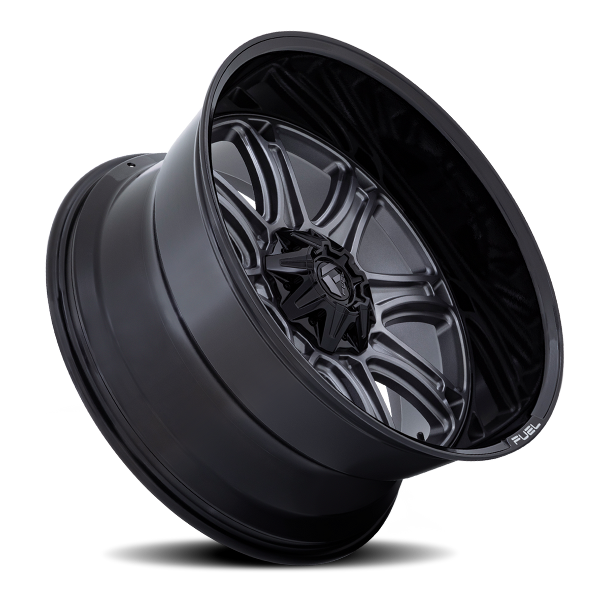 Aluminum 22X9 Darkstar FC853AB Matte Gunmetal Gray/Black Lip Fuel Off Road Wheels-4
