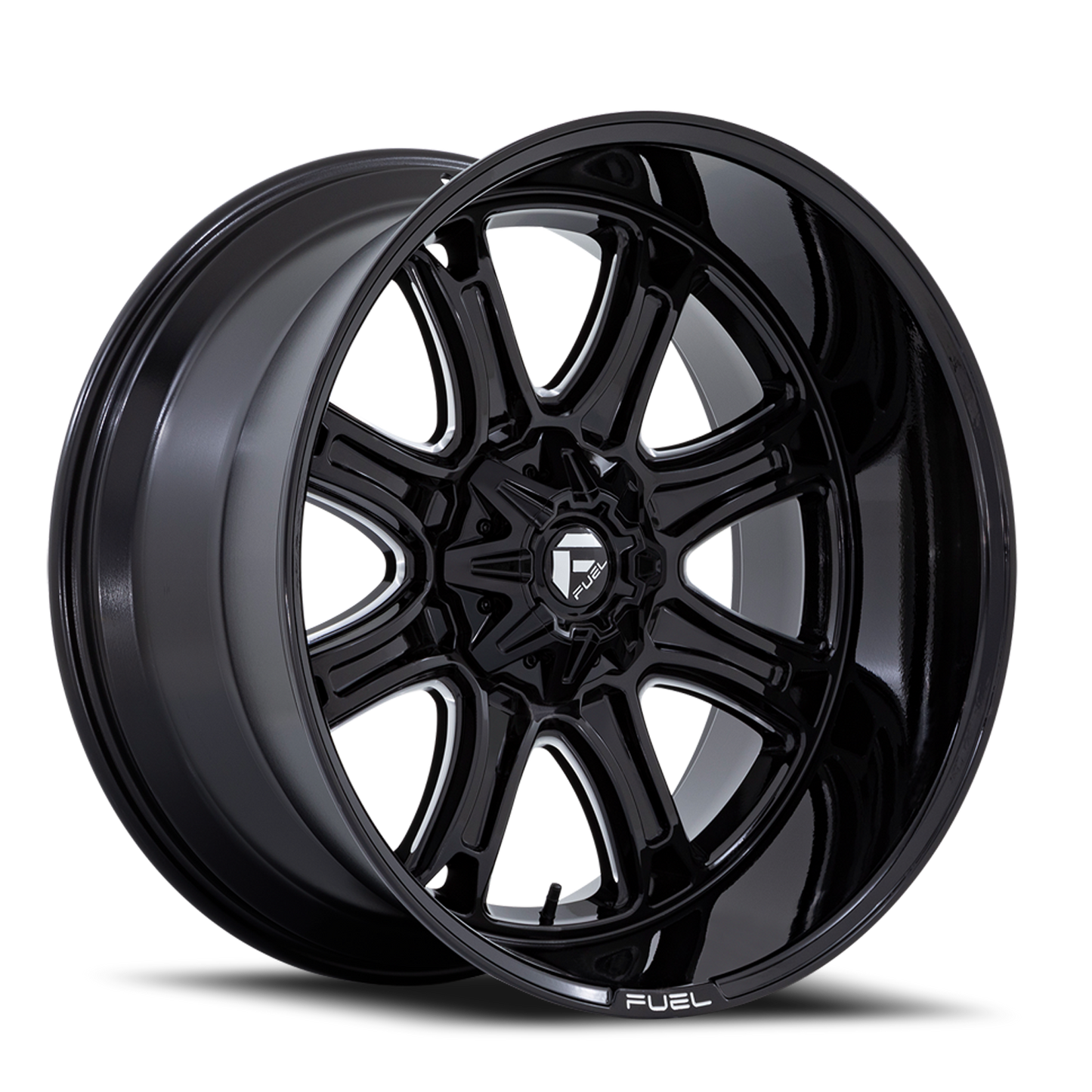 Aluminum 20X10 Darkstar FC853BE Gloss Black Milled Fuel Off Road Wheels-9