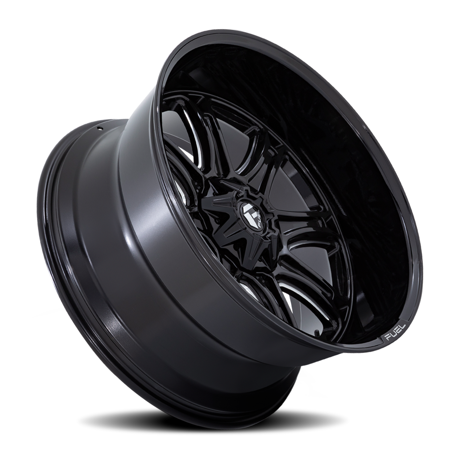 Aluminum 20X10 Darkstar FC853BE Gloss Black Milled Fuel Off Road Wheels-10