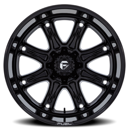 Aluminum 20X10 Darkstar FC853BE Gloss Black Milled Fuel Off Road Wheels-11