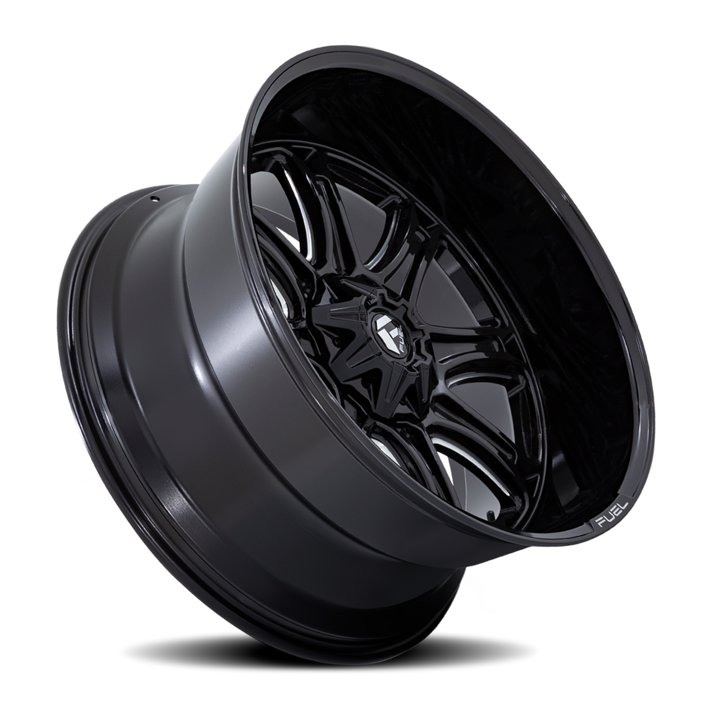 Aluminum 20X10 Darkstar FC853BE Gloss Black Milled Fuel Off Road Wheels-19