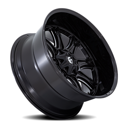 Aluminum 20X10 Darkstar FC853BE Gloss Black Milled Fuel Off Road Wheels-19