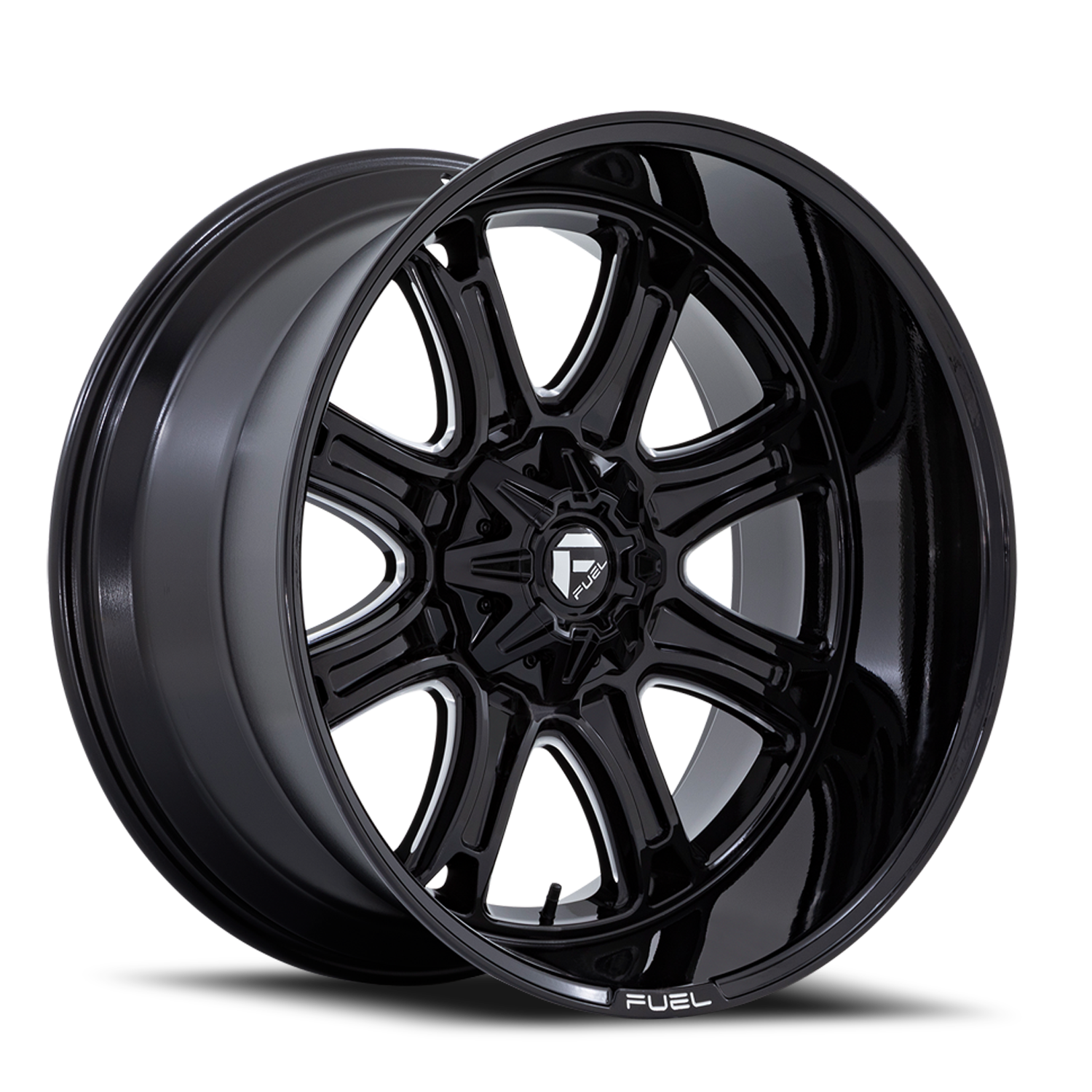 Aluminum 22X10 Darkstar FC853BE Gloss Black/Milled Fuel Off Road Wheels
