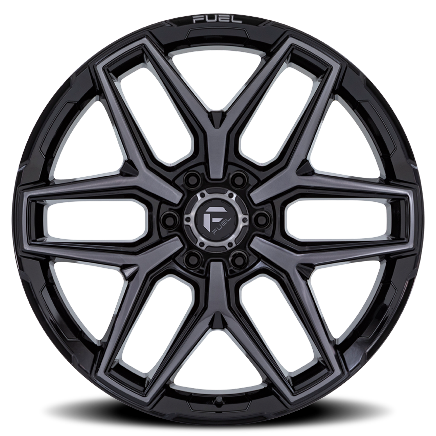 Aluminum 18X9 Flux 6 FC854BT Gloss Black Brushed Gray Tint Fuel Off Road Wheels-20