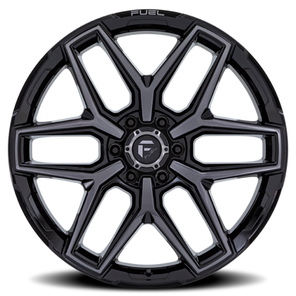 Aluminum 18X9 Flux 6 FC854BT Gloss Black Brushed Gray Tint Fuel Off Road Wheels-20