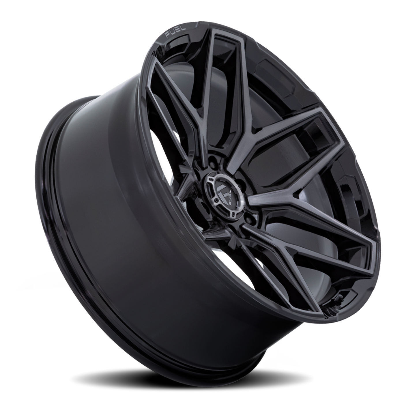 Aluminum 18X9 Flux 6 FC854BT Gloss Black Brushed Gray Tint Fuel Off Road Wheels-4
