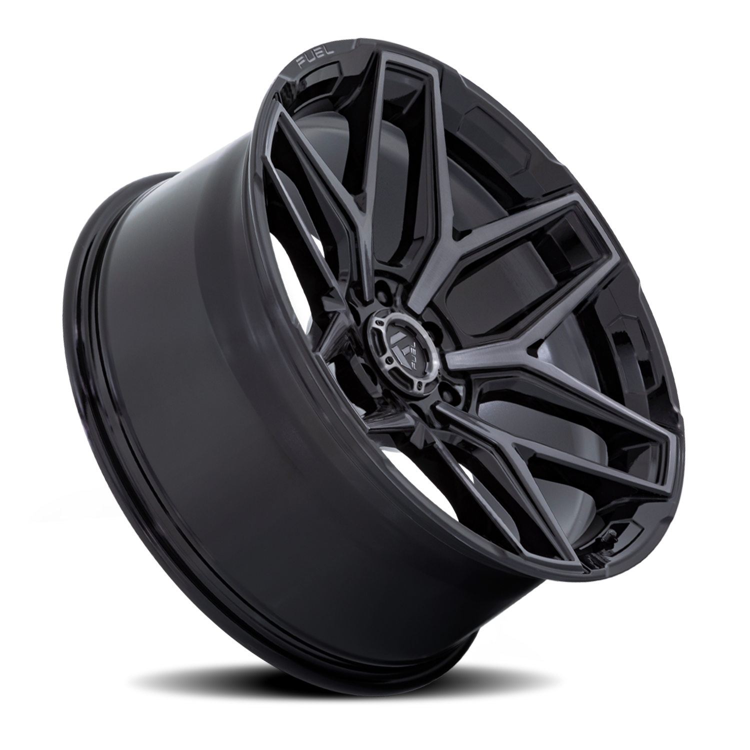 Aluminum 18X9 Flux 6 FC854BT Gloss Black Brushed Gray Tint Fuel Off Road Wheels-4