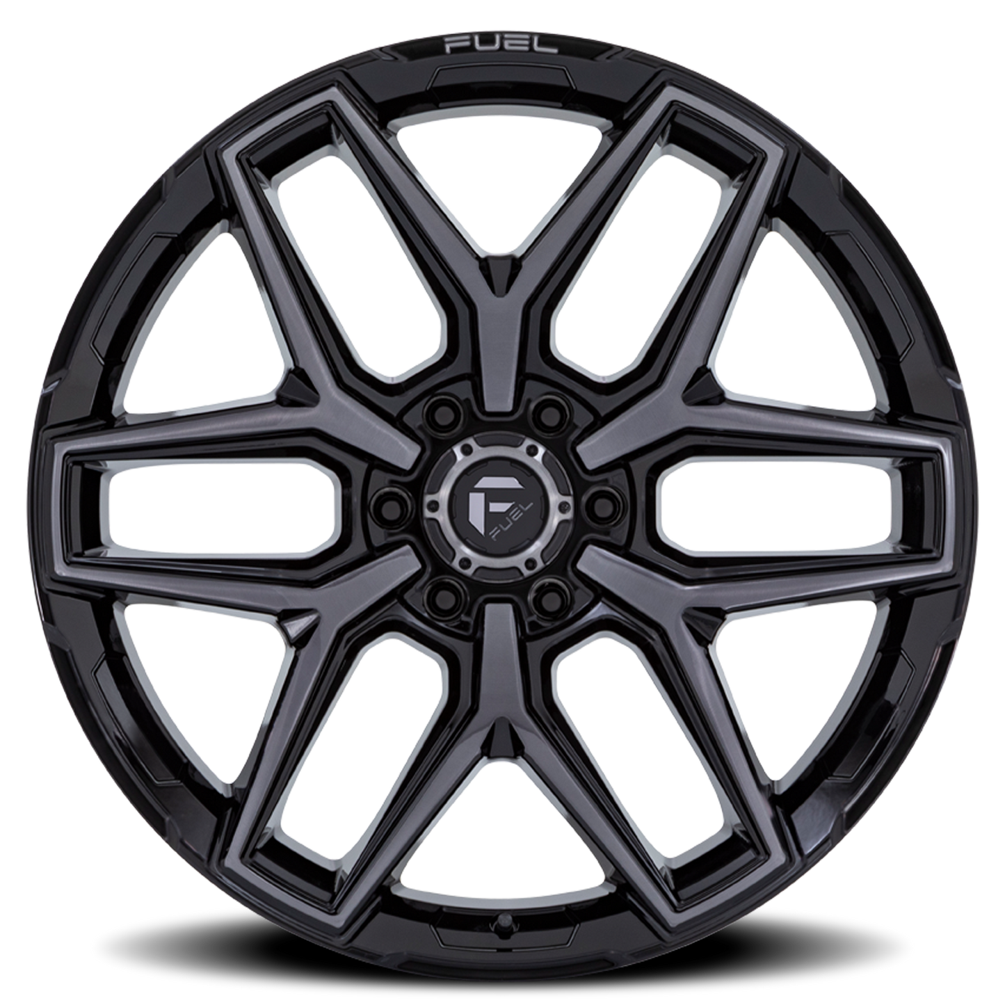Aluminum 18X9 Flux 6 FC854BT Gloss Black Brushed Gray Tint Fuel Off Road Wheels-5