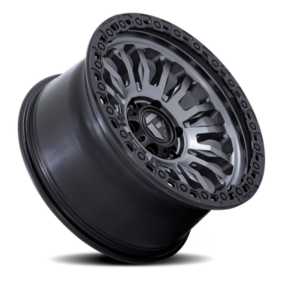 Aluminum 17X9 Rincon SBL FC857AB Matte Gunmetal Gray Matte Black Lip Fuel Off Road Wheels-1