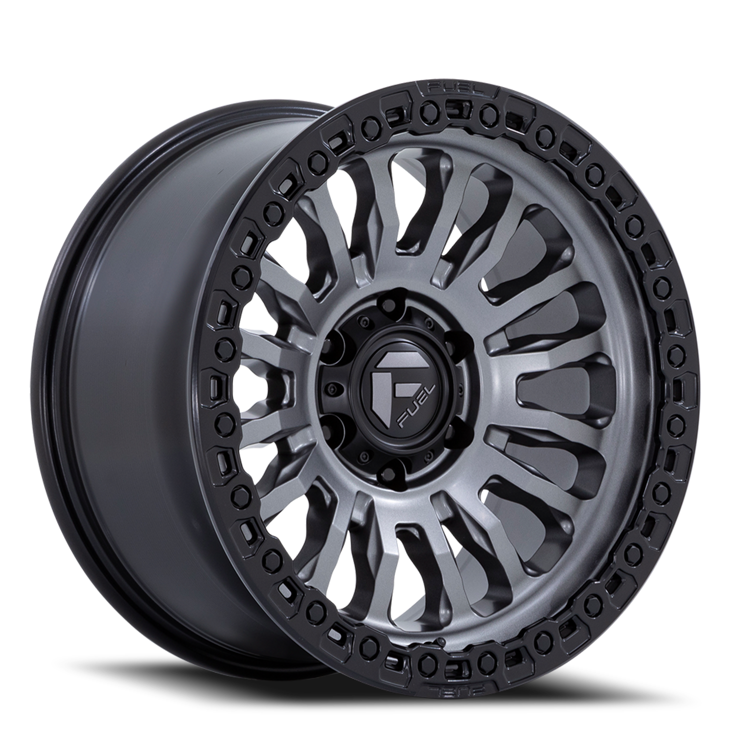 Aluminum 20X10 Rincon SBL FC857AB Matte Gunmetal Gray Matte Black Lip Fuel Off Road Wheels