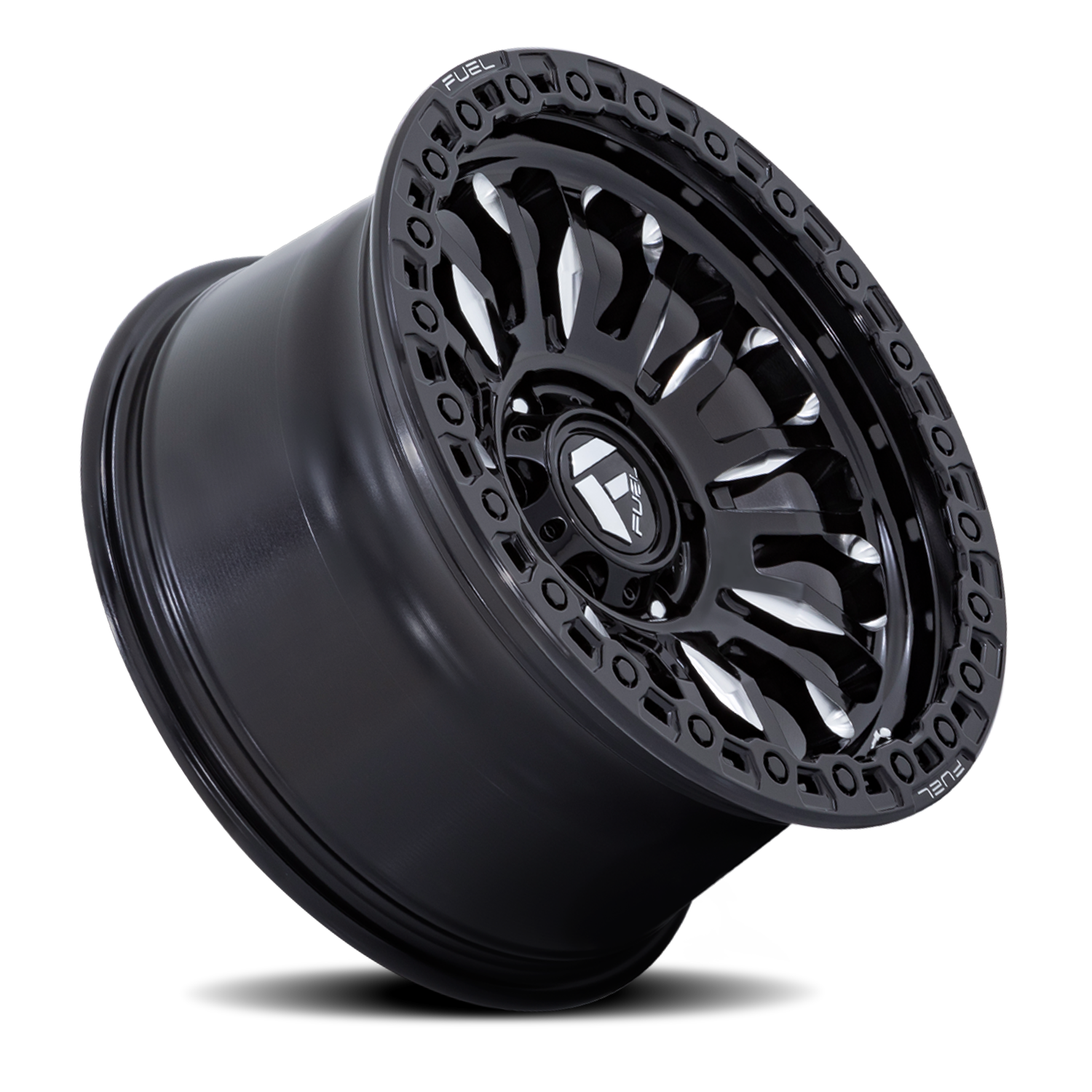 Aluminum 17X9 Rincon SBL FC857BE Gloss Black Milled Fuel Off Road Wheels-37