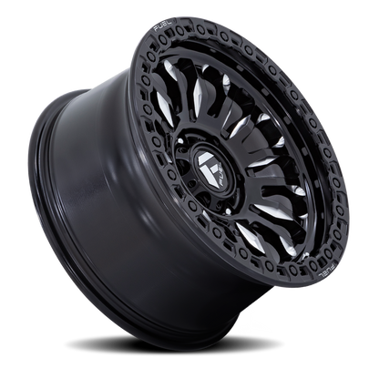 Aluminum 17X9 Rincon SBL FC857BE Gloss Black Milled Fuel Off Road Wheels-37