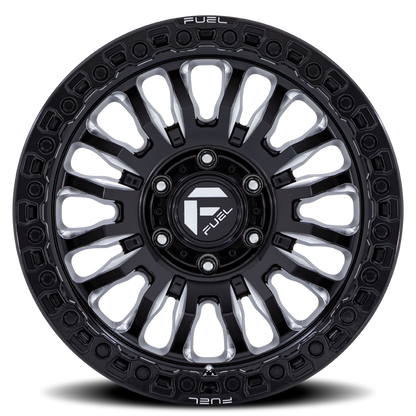 Aluminum 17X9 Rincon SBL FC857BE Gloss Black Milled Fuel Off Road Wheels-32