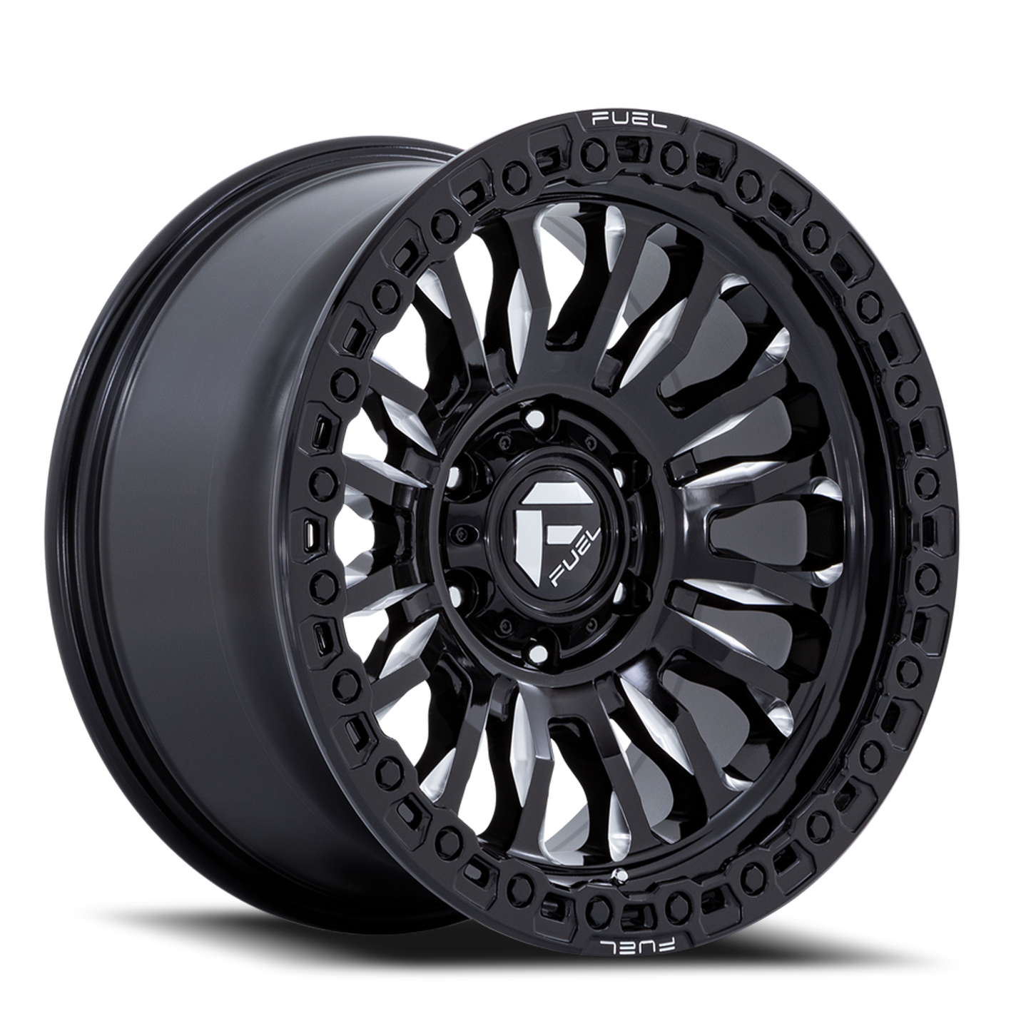 Aluminum 17X9 Rincon SBL FC857BE Gloss Black Milled Fuel Off Road Wheels-12