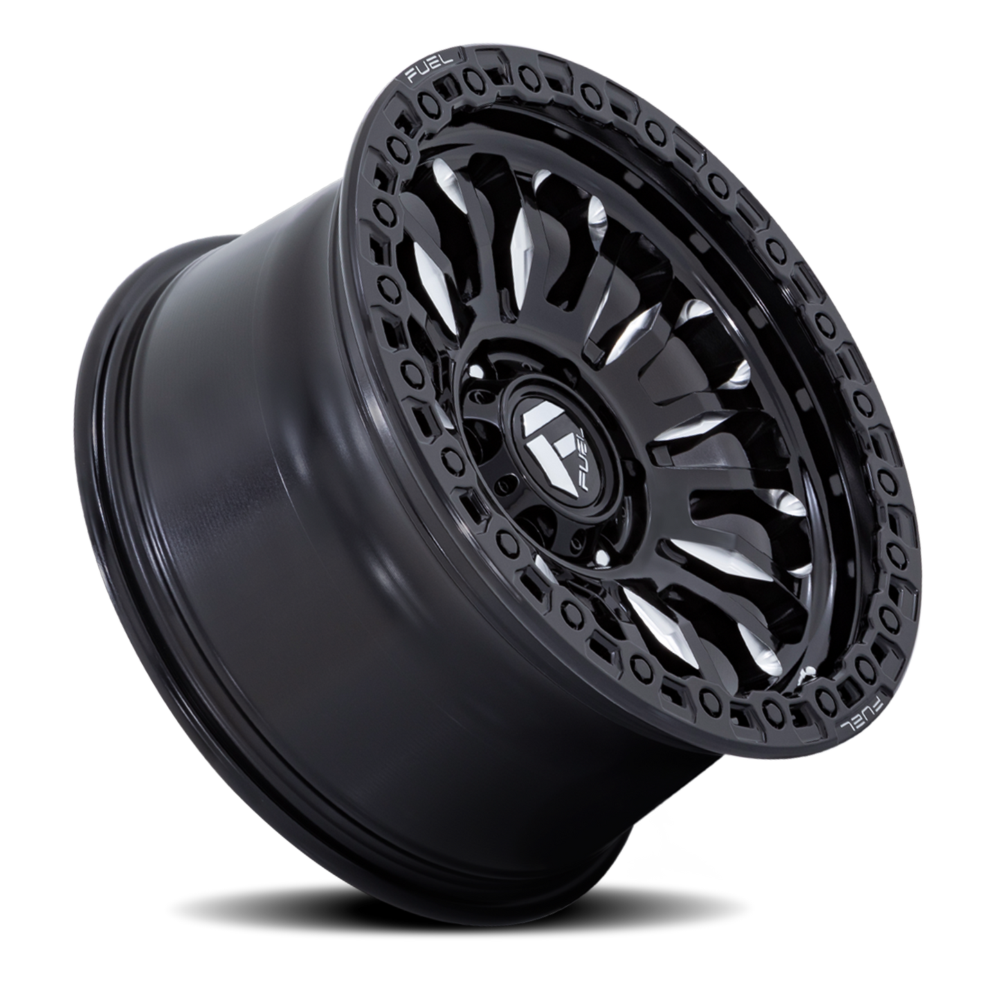 Aluminum 17X9 Rincon SBL FC857BE Gloss Black Milled Fuel Off Road Wheels-13