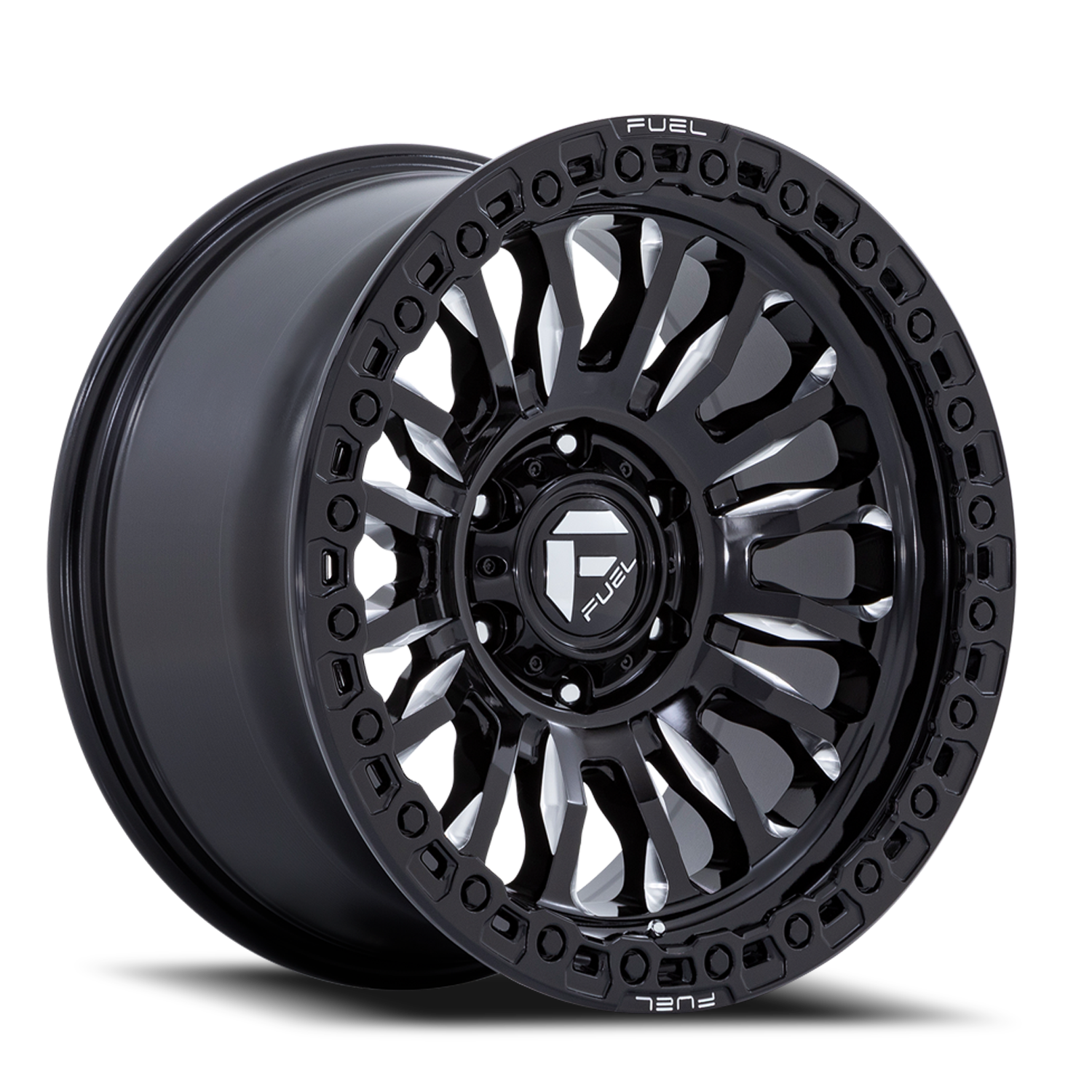 Aluminum 17X9 Rincon SBL FC857BE Gloss Black Milled Fuel Off Road Wheels
