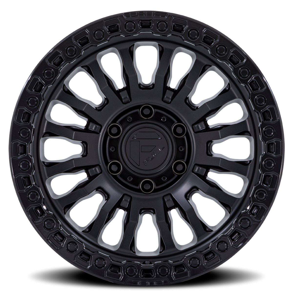 Aluminum 17X9 Rincon SBL FC857MB Matte Black/Gloss Black Lip Fuel Off Road Wheels-11