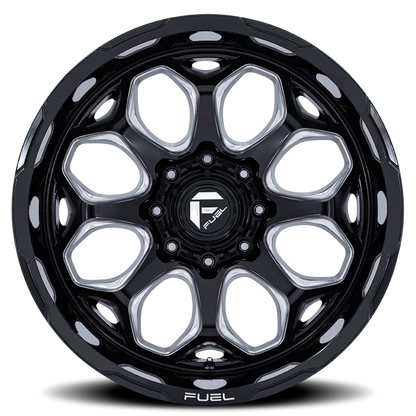 Aluminum 20X9 Scepter FC862 BE Gloss Black Milled Fuel Off Road Wheels-14