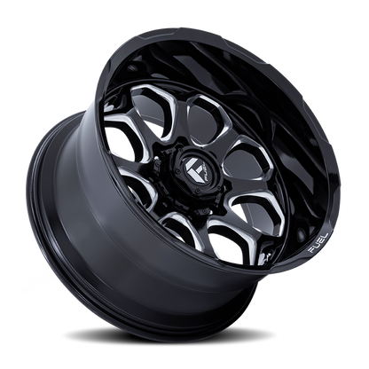 Aluminum 20X9 Scepter FC862 BE Gloss Black Milled Fuel Off Road Wheels-10