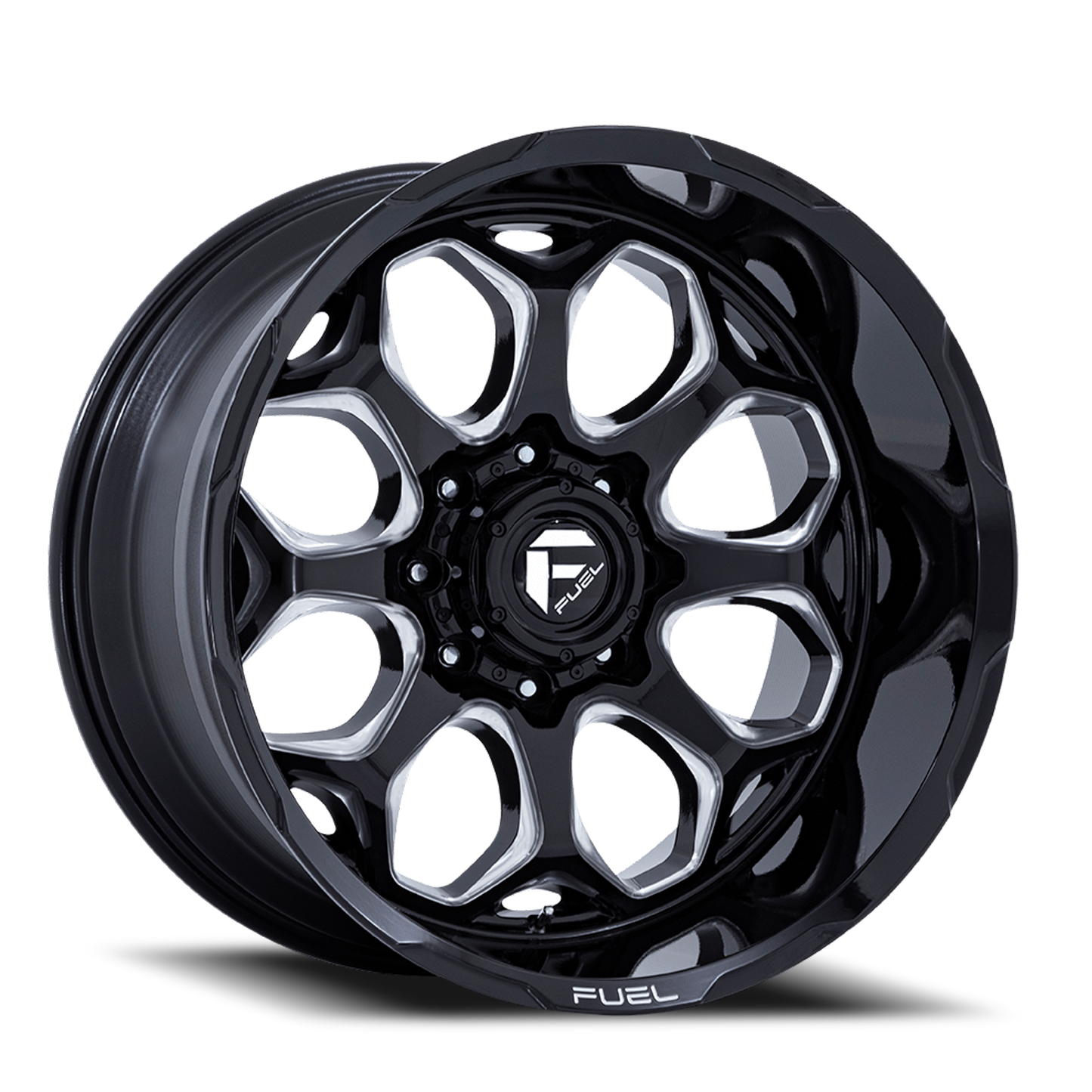 Aluminum 20X9 Scepter FC862 BE Gloss Black Milled Fuel Off Road Wheels-3