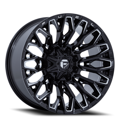 Aluminum 20X10 Strike FC865 BE Gloss Black/Milled Fuel Off Road Wheels-12
