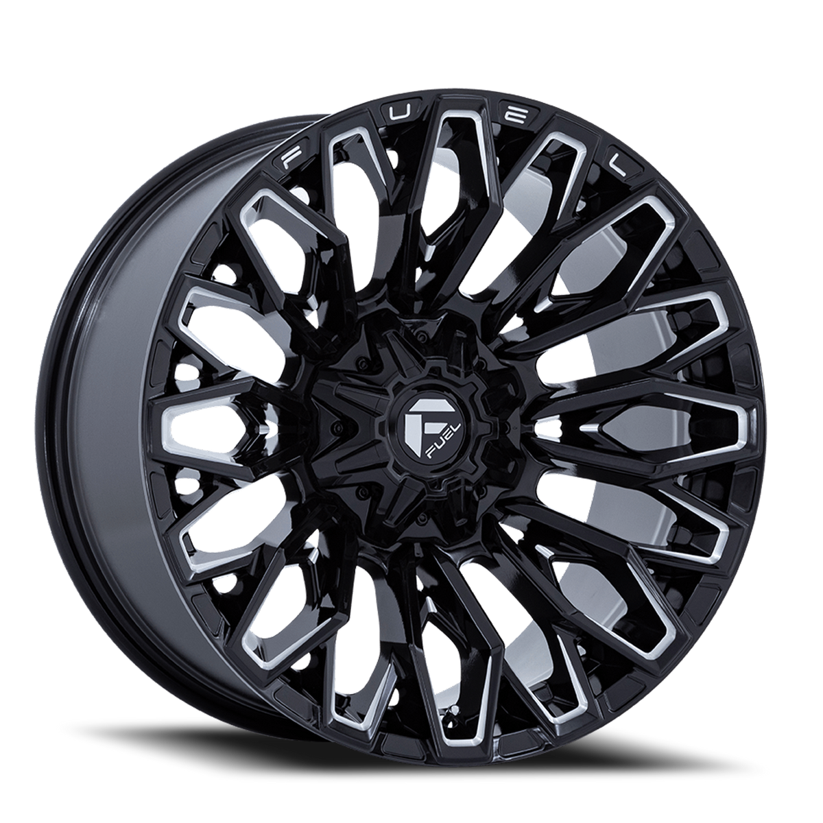 Aluminum 20X10 Strike FC865 BE Gloss Black/Milled Fuel Off Road Wheels-12