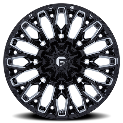 Aluminum 20X10 Strike FC865 BE Gloss Black/Milled Fuel Off Road Wheels-11