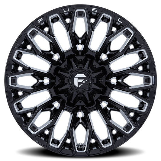 Aluminum 20X10 Strike FC865 BE Gloss Black/Milled Fuel Off Road Wheels-2