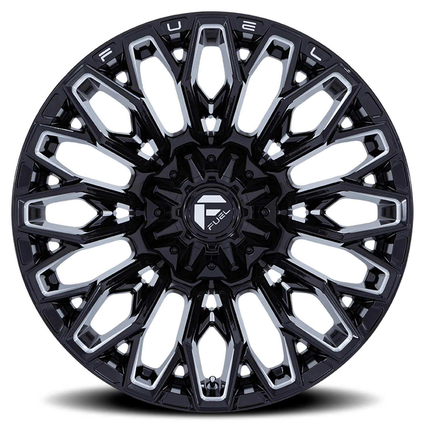 Aluminum 20X10 Strike FC865 BE Gloss Black/Milled Fuel Off Road Wheels-8