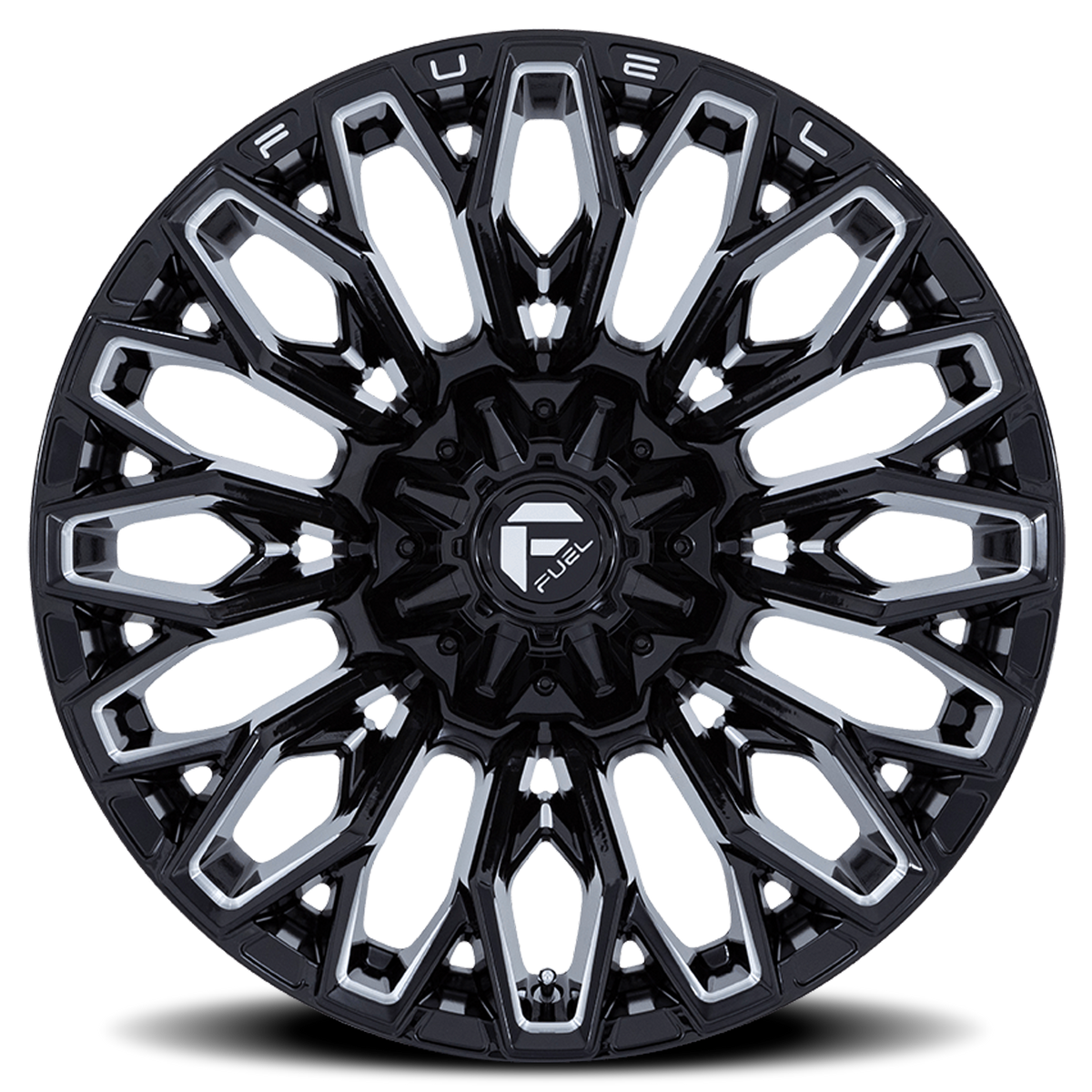 Aluminum 22X12 Strike FC865 BE Gloss Black Milled Fuel Off Road Wheels-2