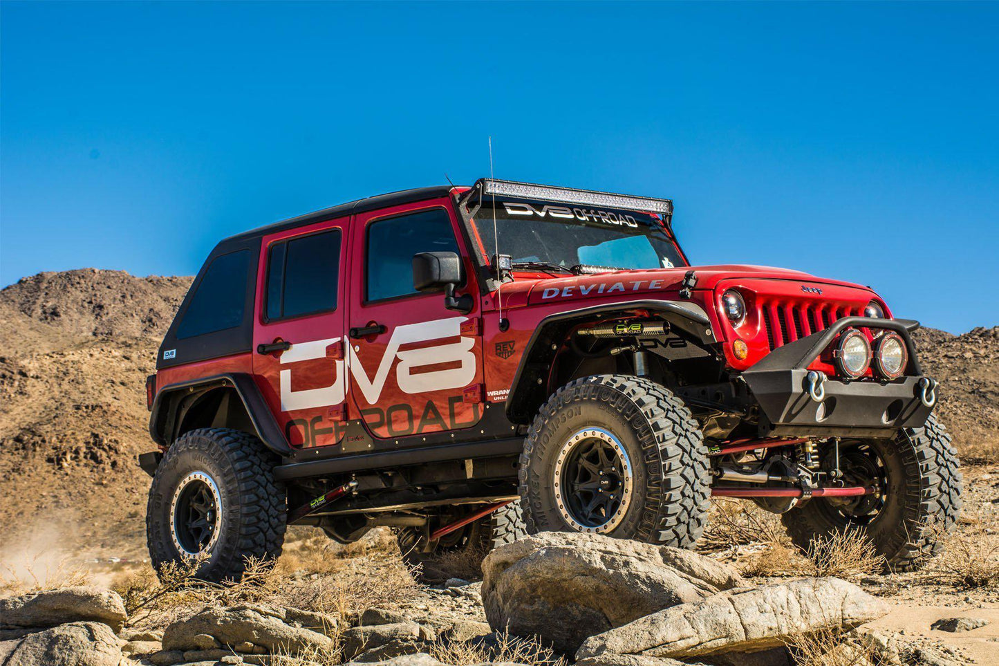 2007 2018 Jeep Wrangler JK JKU Wide Fender Flares Front and Rear DV8 Offroad-6