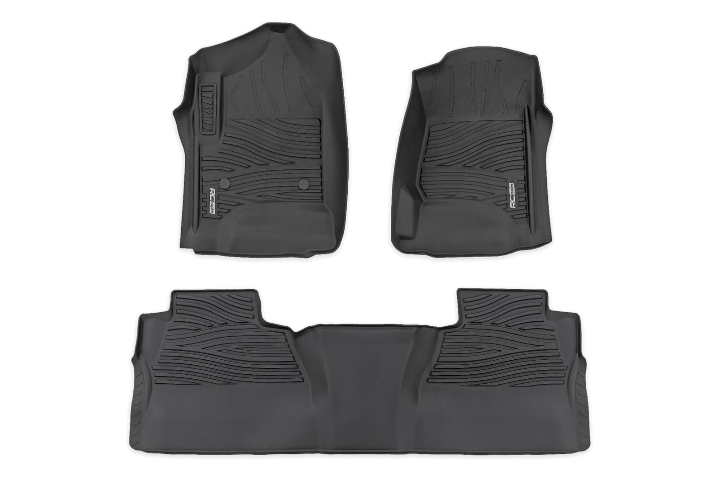 Flex-Fit Floor Mats FR & RR FR Bucket Crew Silverado/Sierra 1500/2500HD/3500HD 2WD/4WD Rough Country