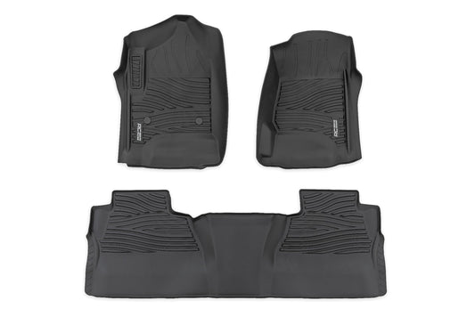 Flex-Fit Floor Mats FR & RR FR Bucket Crew Silverado/Sierra 1500/2500HD/3500HD 2WD/4WD Rough Country