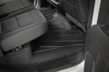 Flex-Fit Floor Mats FR & RR FR Bucket Crew Silverado/Sierra 1500/2500HD/3500HD (19-26) Rough Country-2