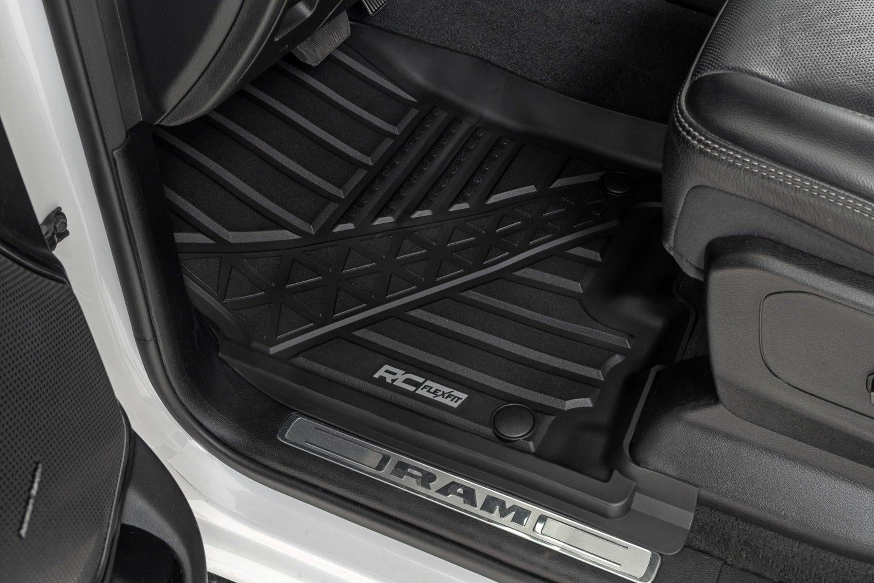 Flex-Fit Floor Mats Front Crew Ram 1500 (19-24)/1500 TRX (21-24) Rough Country-1