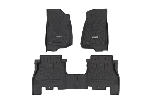 Flex Fit Floor Mats FR & RR 4 Door Jeep Wrangler Unlimited 4WD (18-26) Rough Country