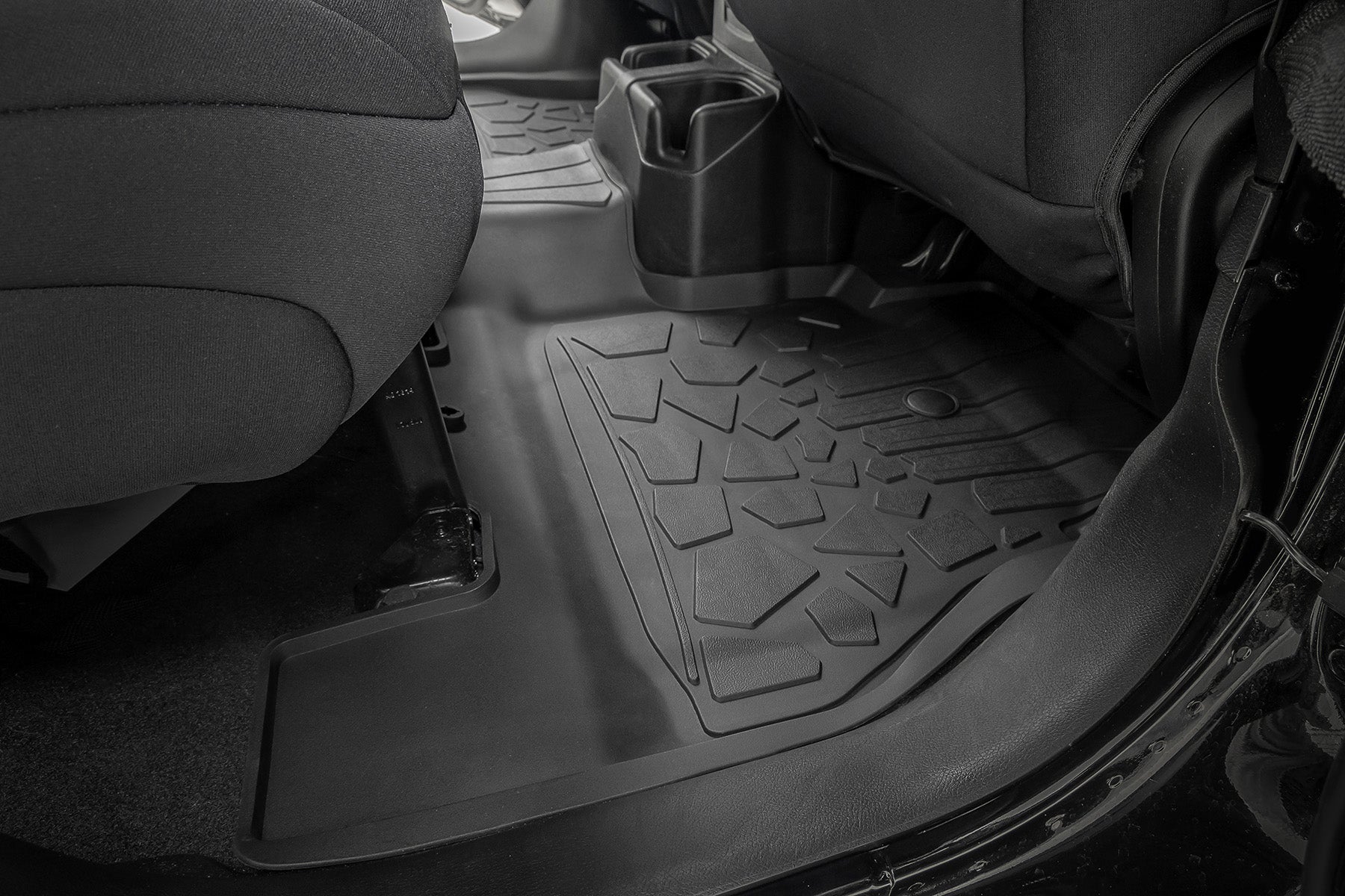 Flex Fit Floor Mats FR & RR 4 Door Jeep Wrangler Unlimited 4WD (18-26) Rough Country-3