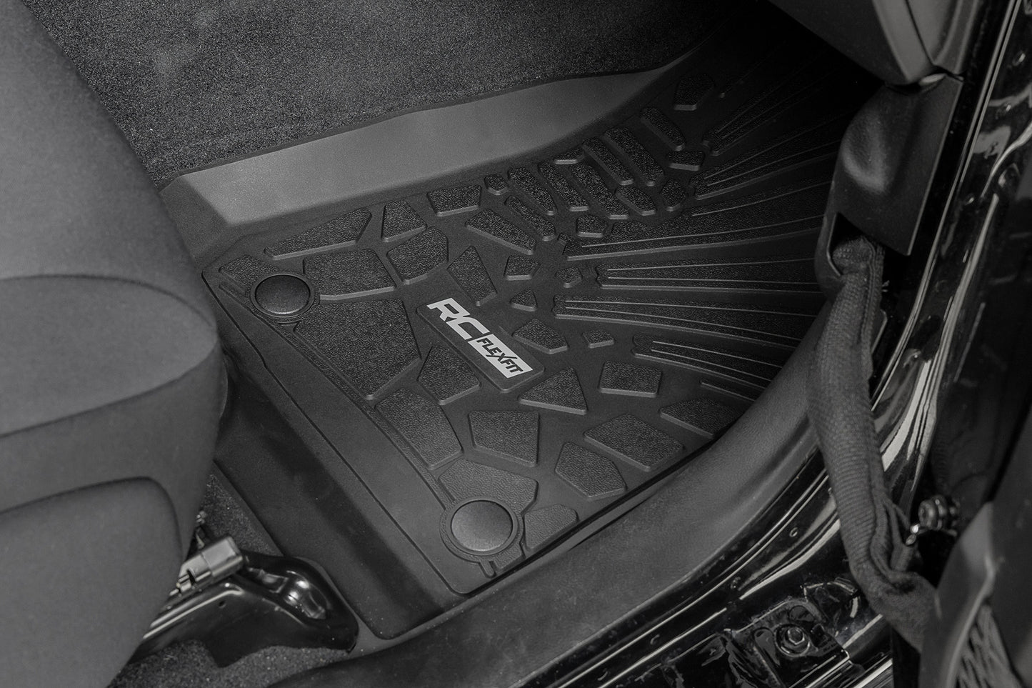 Flex Fit Floor Mats FR 2 Door Jeep Wrangler JL 4WD (2018-2026) Rough Country-2