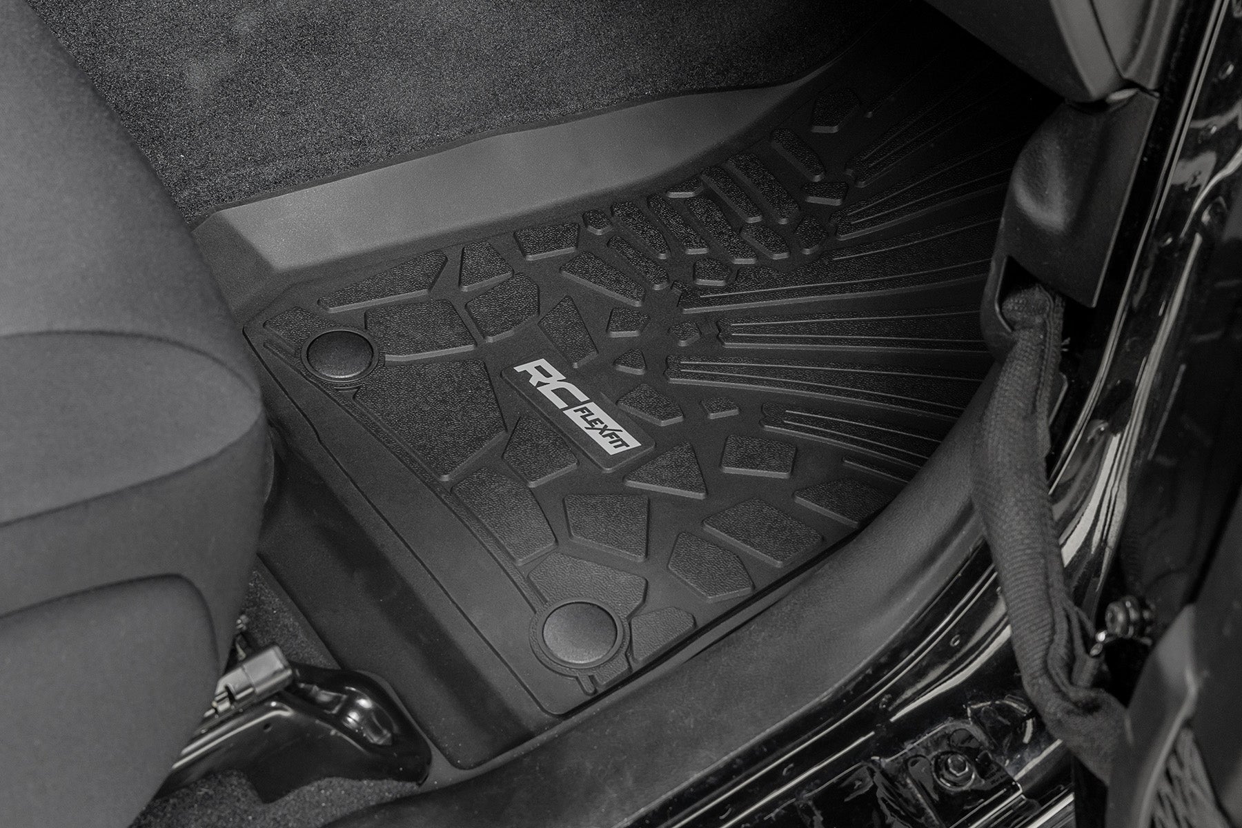 Flex Fit Floor Mats FR 2 Door Jeep Wrangler JL 4WD (2018-2026) Rough Country-2