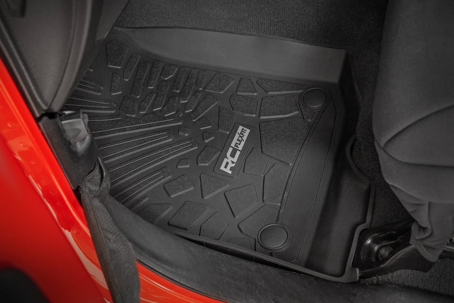 Flex-Fit Floor Mats FR & RR RR Lockable Jeep Gladiator JT 4WD (20-25) Rough Country-1