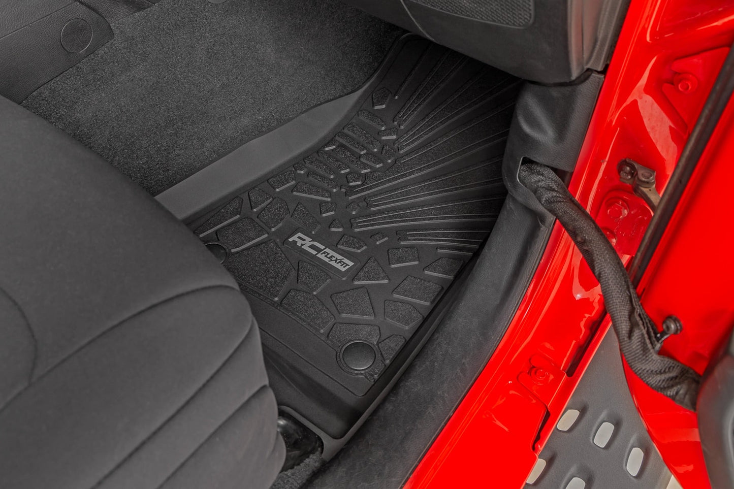 Flex-Fit Floor Mats FR & RR RR Lockable Jeep Gladiator JT 4WD (20-25) Rough Country-3