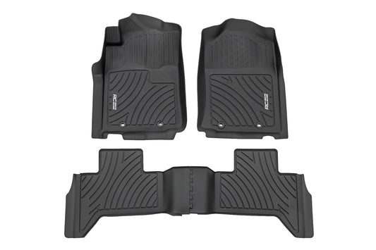 Rough Country Flex-Fit Floor Mats Front and Rear 2012-2015 Toyota Tacoma 2WD/4WD Rough Country