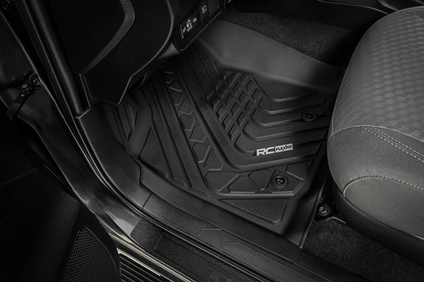Flex-Fit Floor Mats Front and Rear Toyota Tacoma 2WD/4WD (2016-2023) Rough Country-2