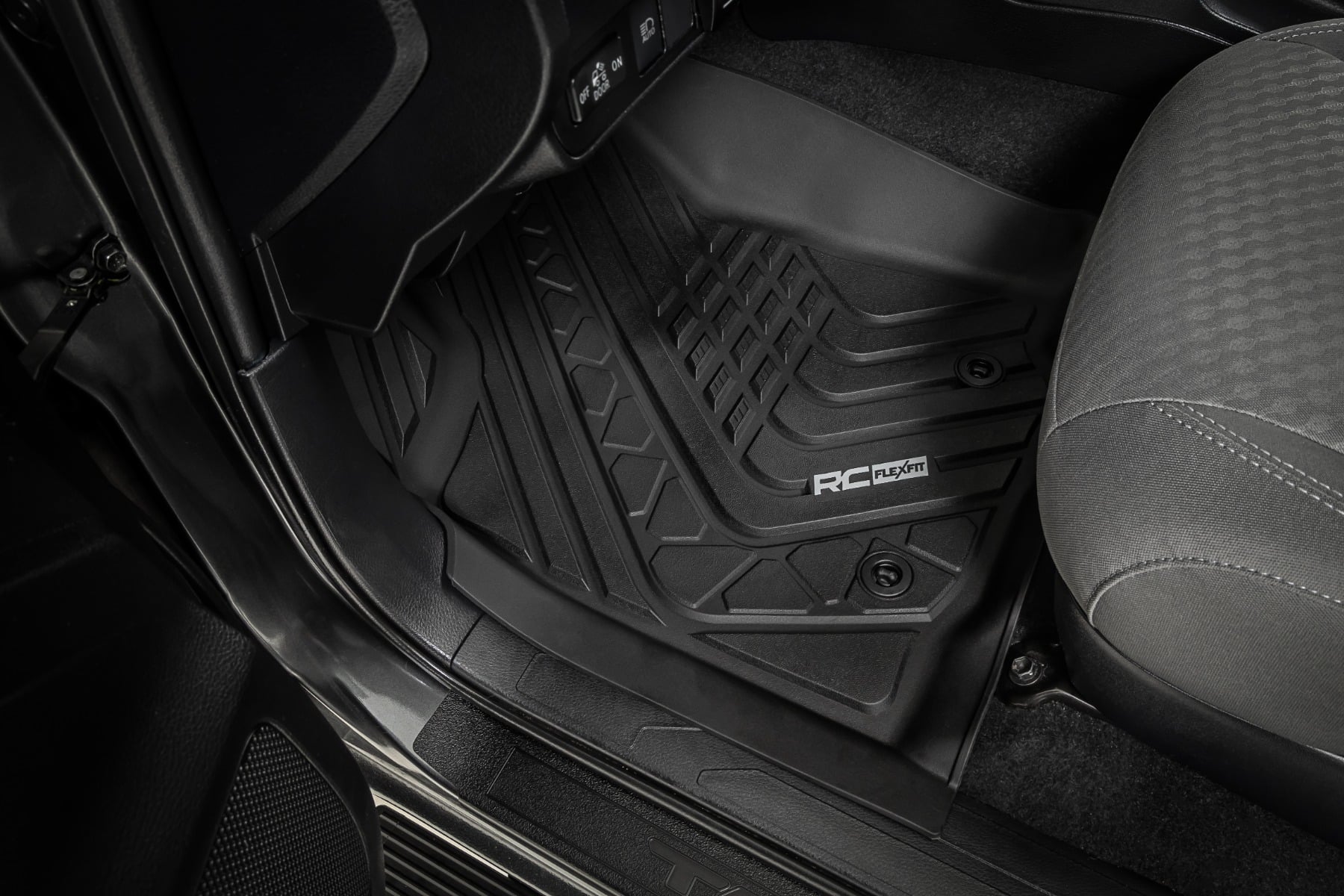 Flex-Fit Floor Mats Front and Rear Toyota Tacoma 2WD/4WD (2016-2023) Rough Country-2